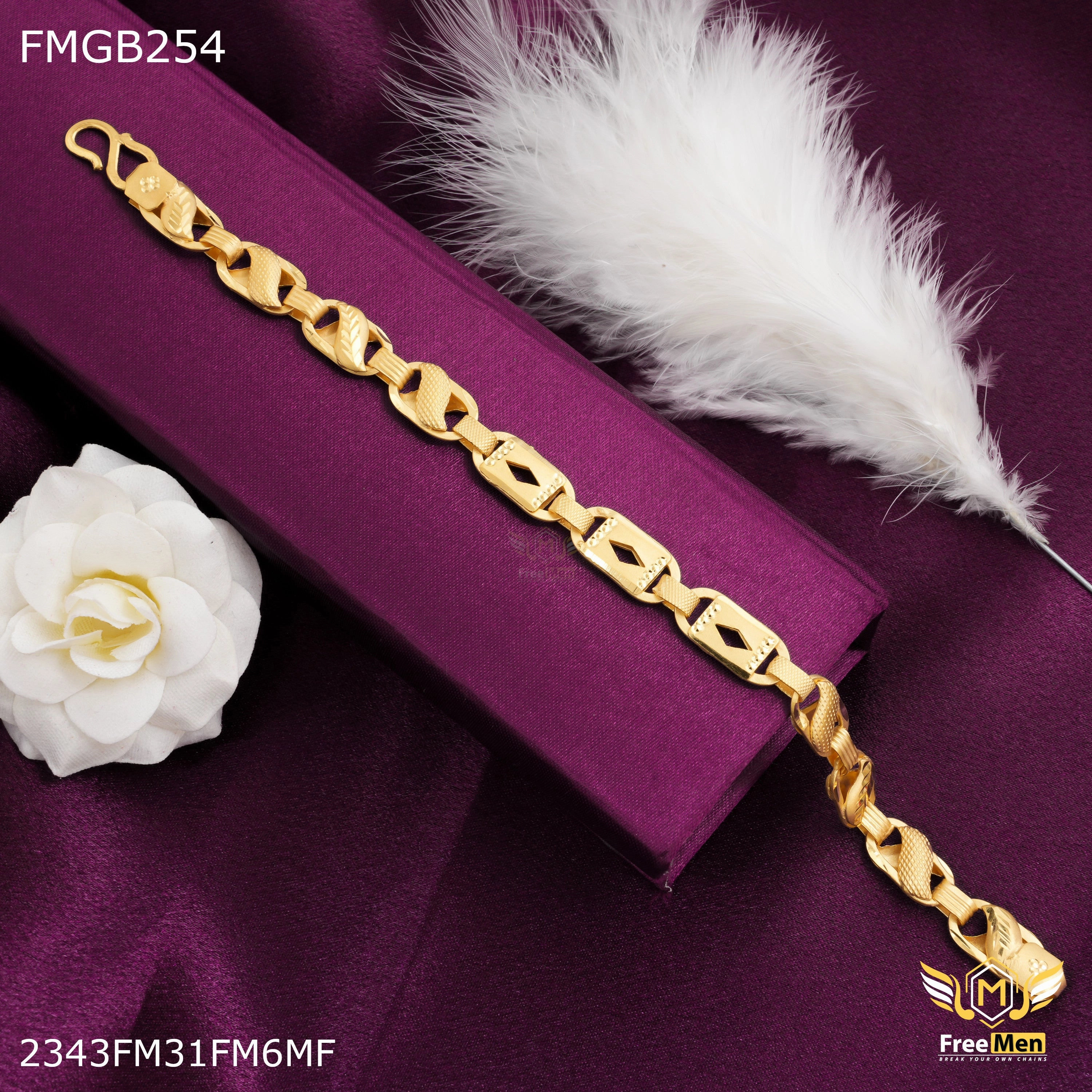 Freemen Dimond Nawabi with kohli Bracelate for Men - FMGB254 Gloss Appeal