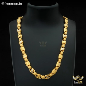 Freemen Elegant Lotus Round Nawabi Chain Gold Plated- FMGC17 Gloss Edge