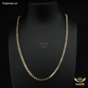Freemen Fashionable CUBE Gold and Rhodium Chain Designs - FM393 Romantic Fashion