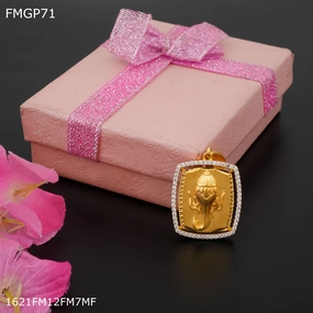 Freemen Ganpati ad pendantn with gold plated for Men - FMGP71 Elegant Line City Style