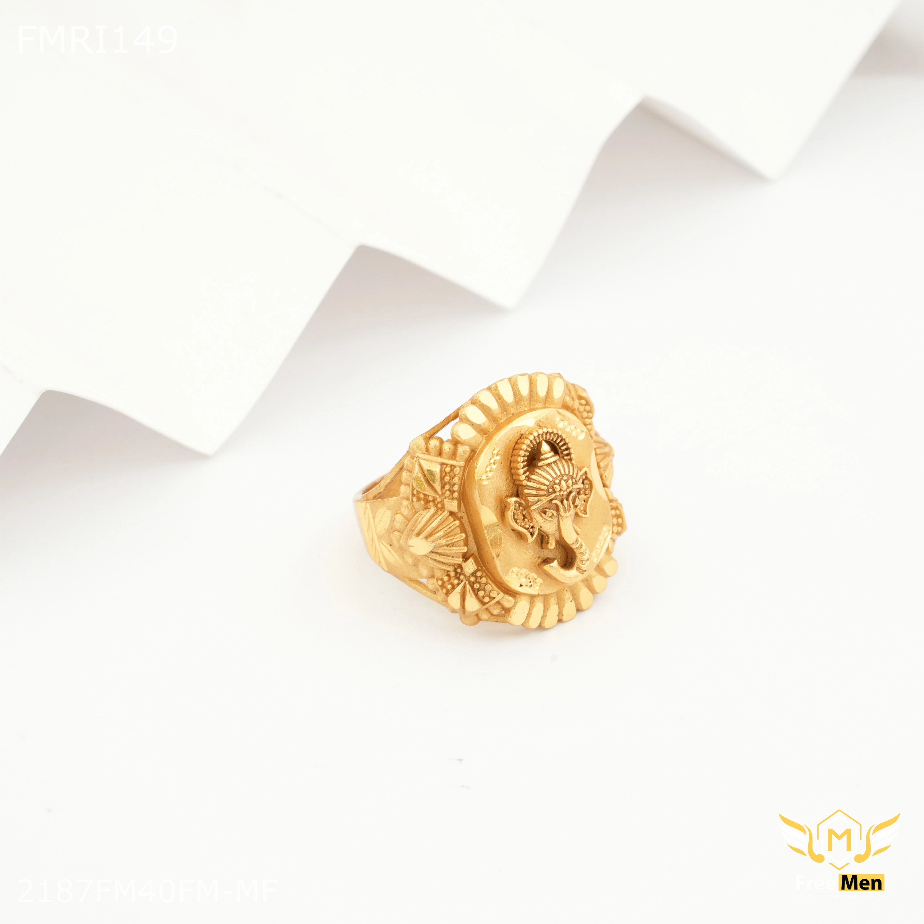 Freemen Ganpati design ring for men - FMRI149 Fresh Pair