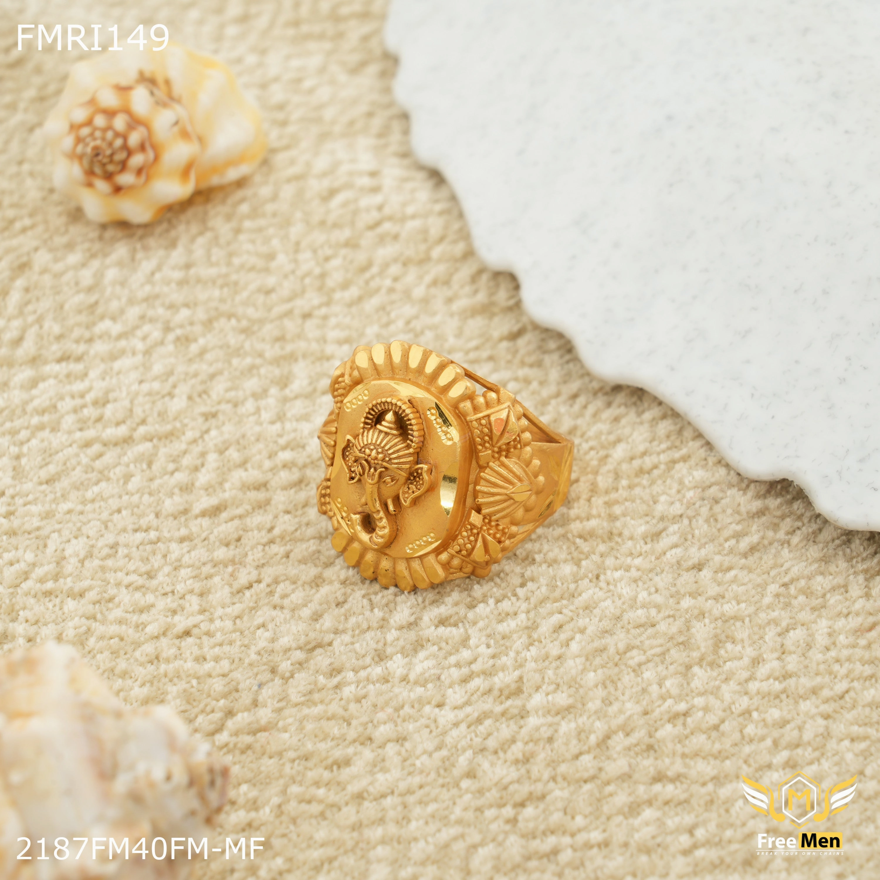 Casual Gift Romantic Present Freemen Ganpati design ring for men - FMRI149