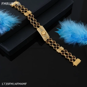 Freemen Ganpati with rudraksha bracelet for Man - FMRUB196 Shiny Stones