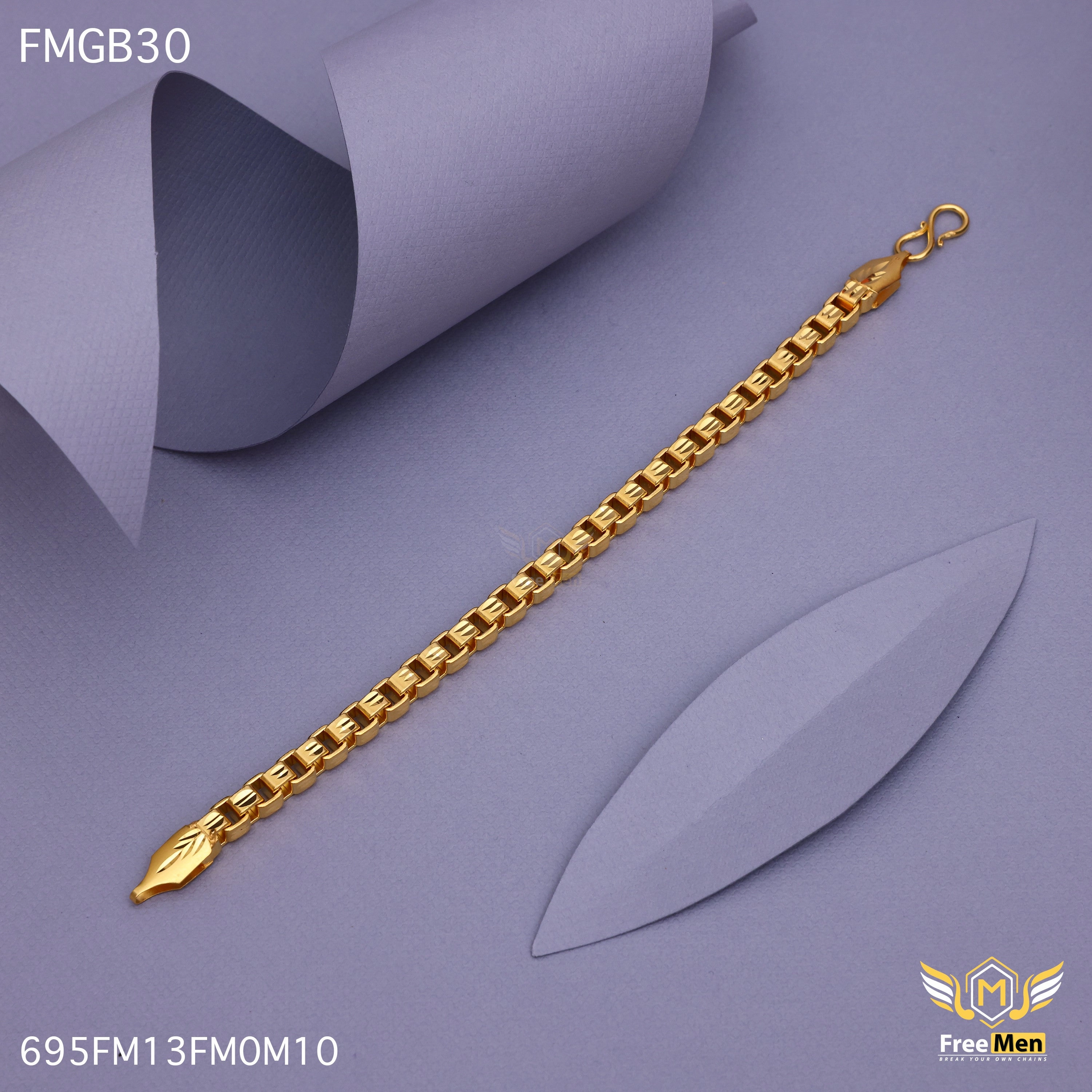 Freemen Gold Forming Quebec Bracelet for Men - FMGB30 Unique Ornament