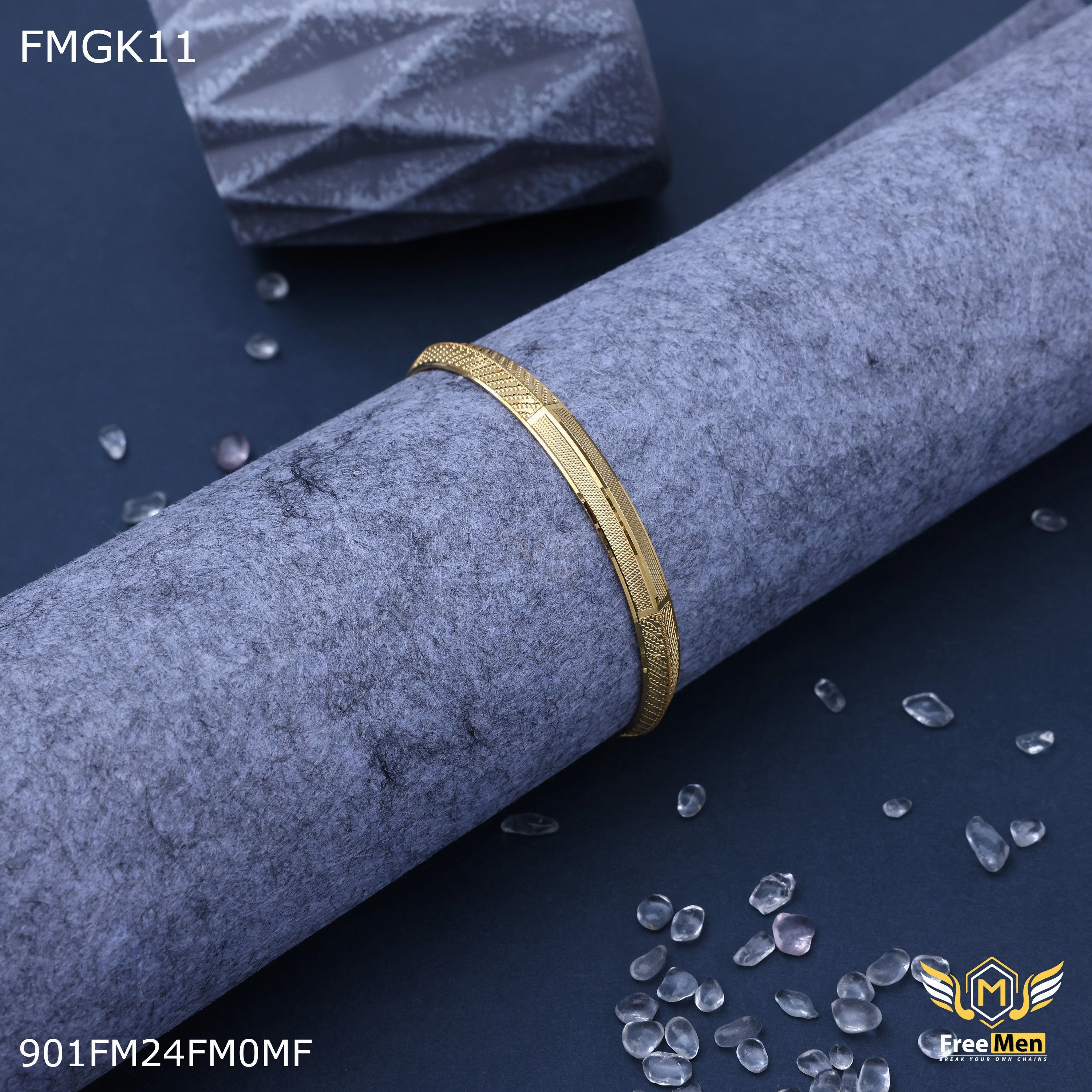 Freemen Gold plated Arrow design gold Kada  - FMGK11 Clean Aesthetic