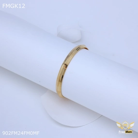 Freemen Gold plated Parallel ring gold Kada  - FMGK12 Dainty Shine