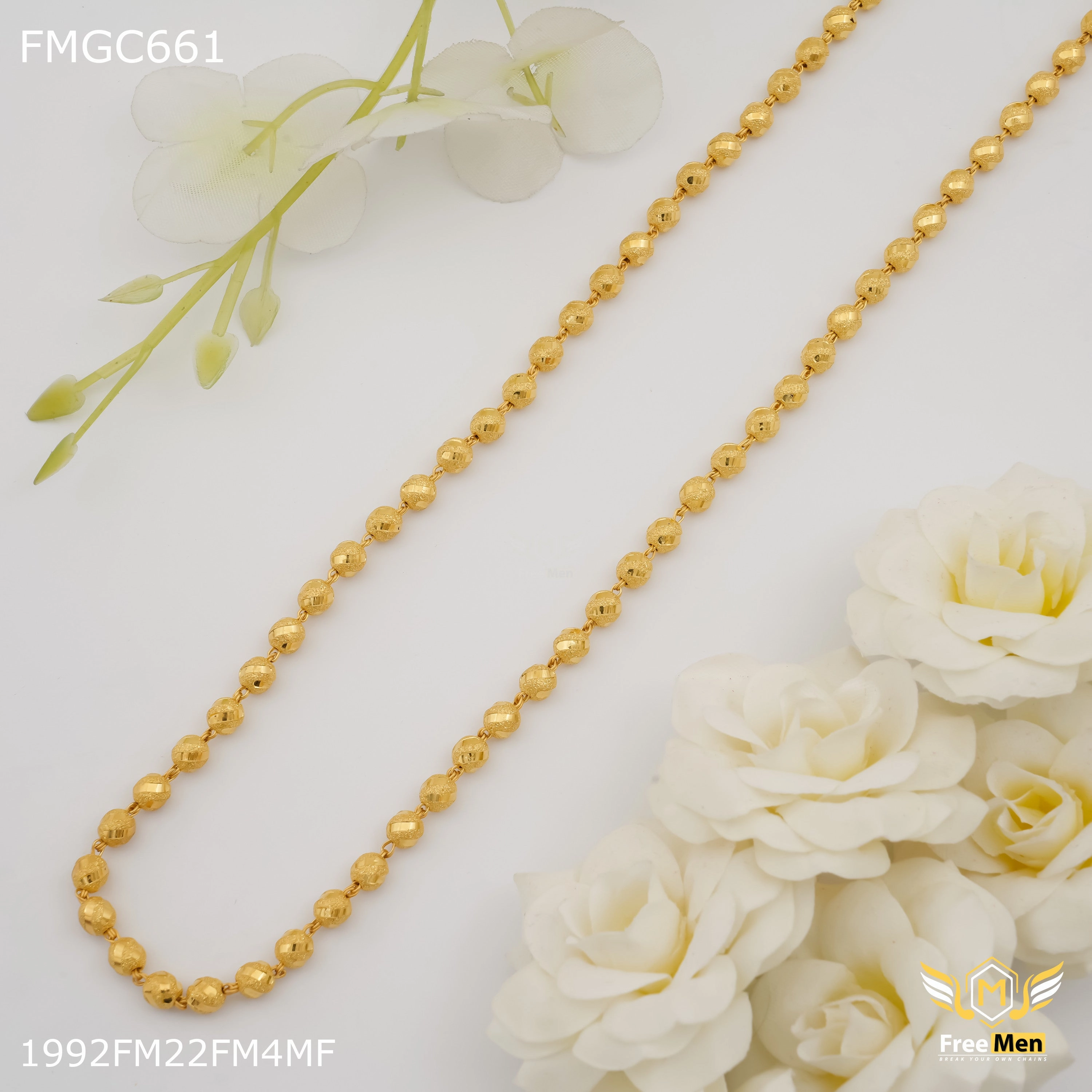 Freemen Golden Ball Gold Plated Chain for Man - FMGC661 Charming Radiance Quick Match