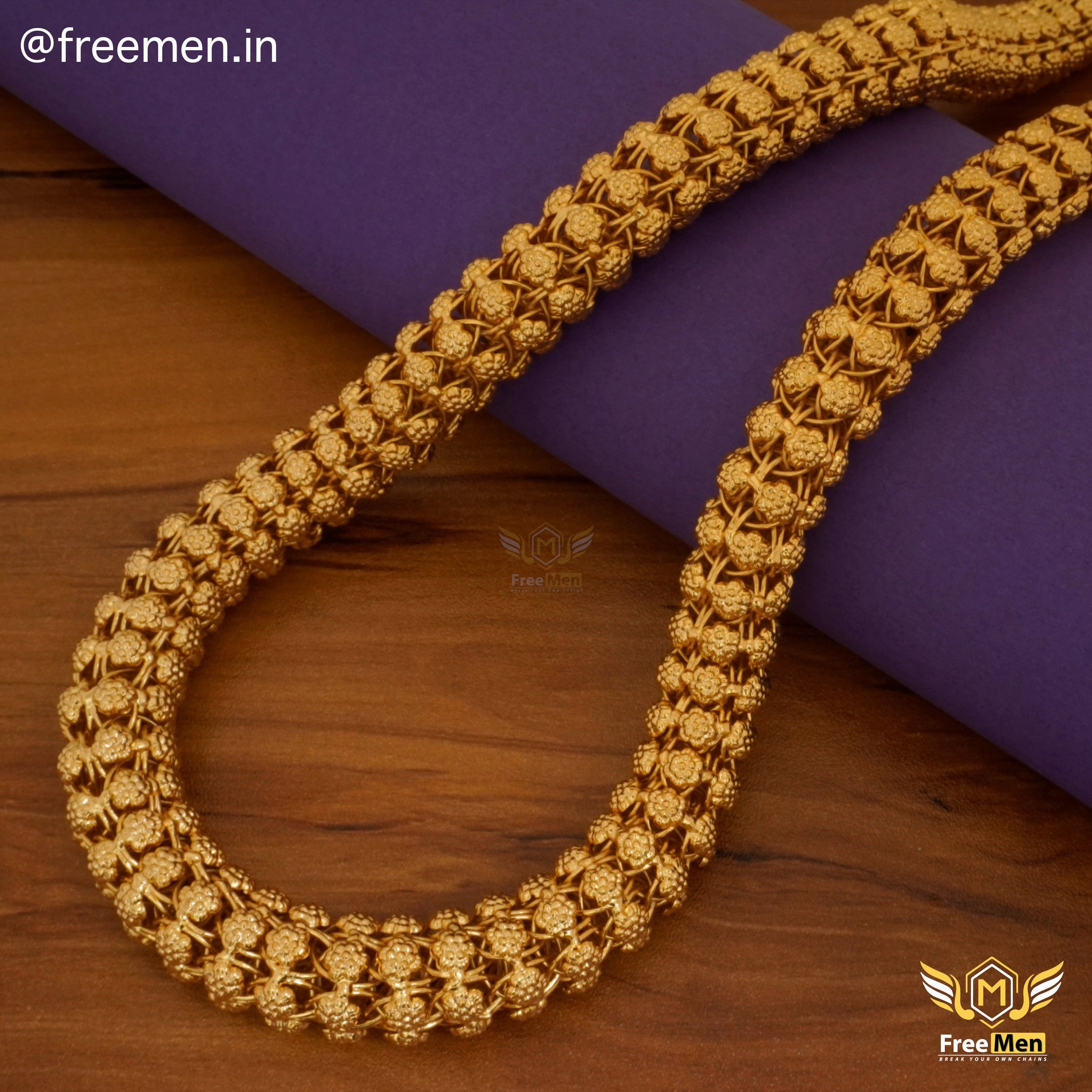 Accent Piece Artistic Touch Freemen Heavy Flower Design chain for Men - FMC40