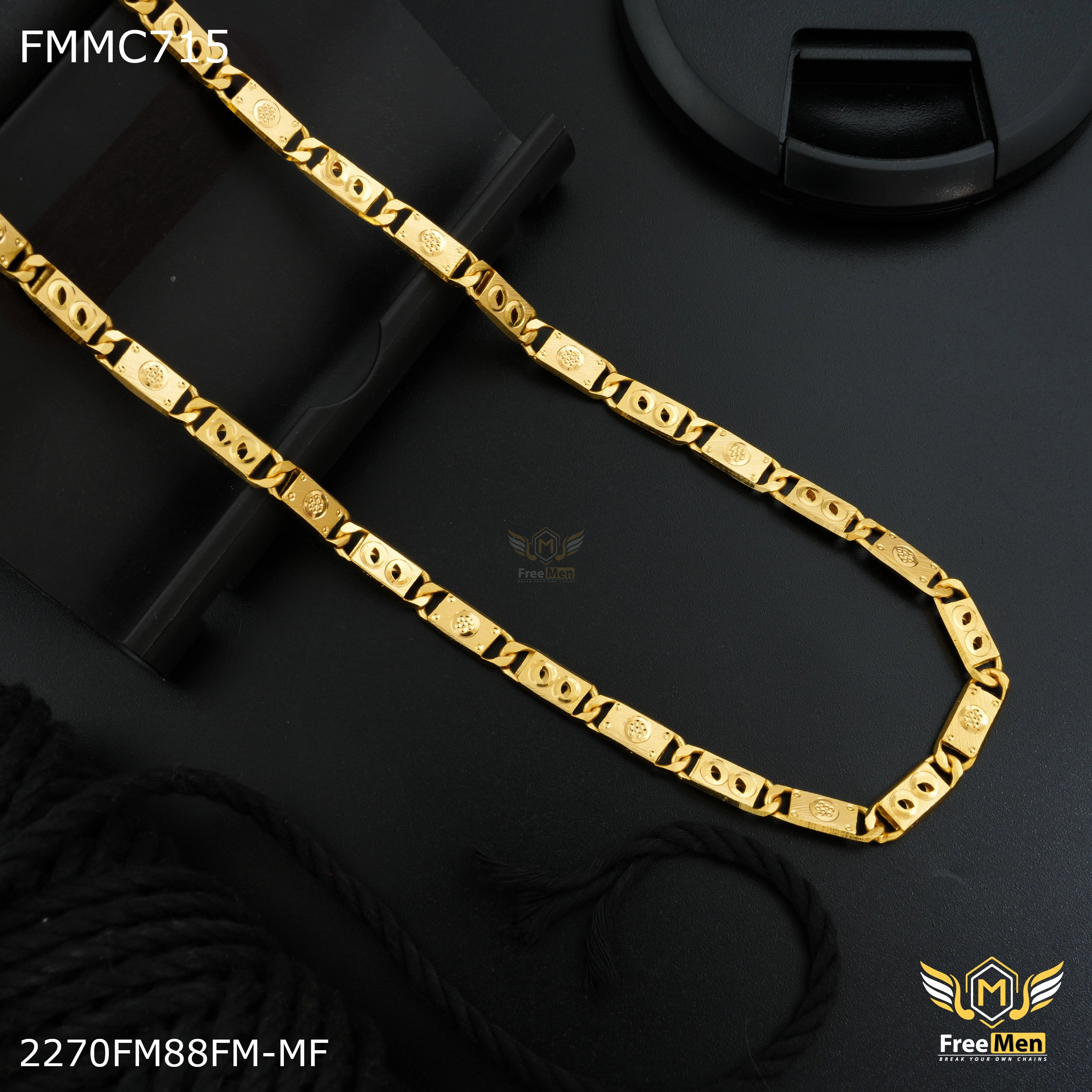 Freemen Leaf cut Nawabi Chain for Man - FMMC715 Understated Spark Romantic Fashion