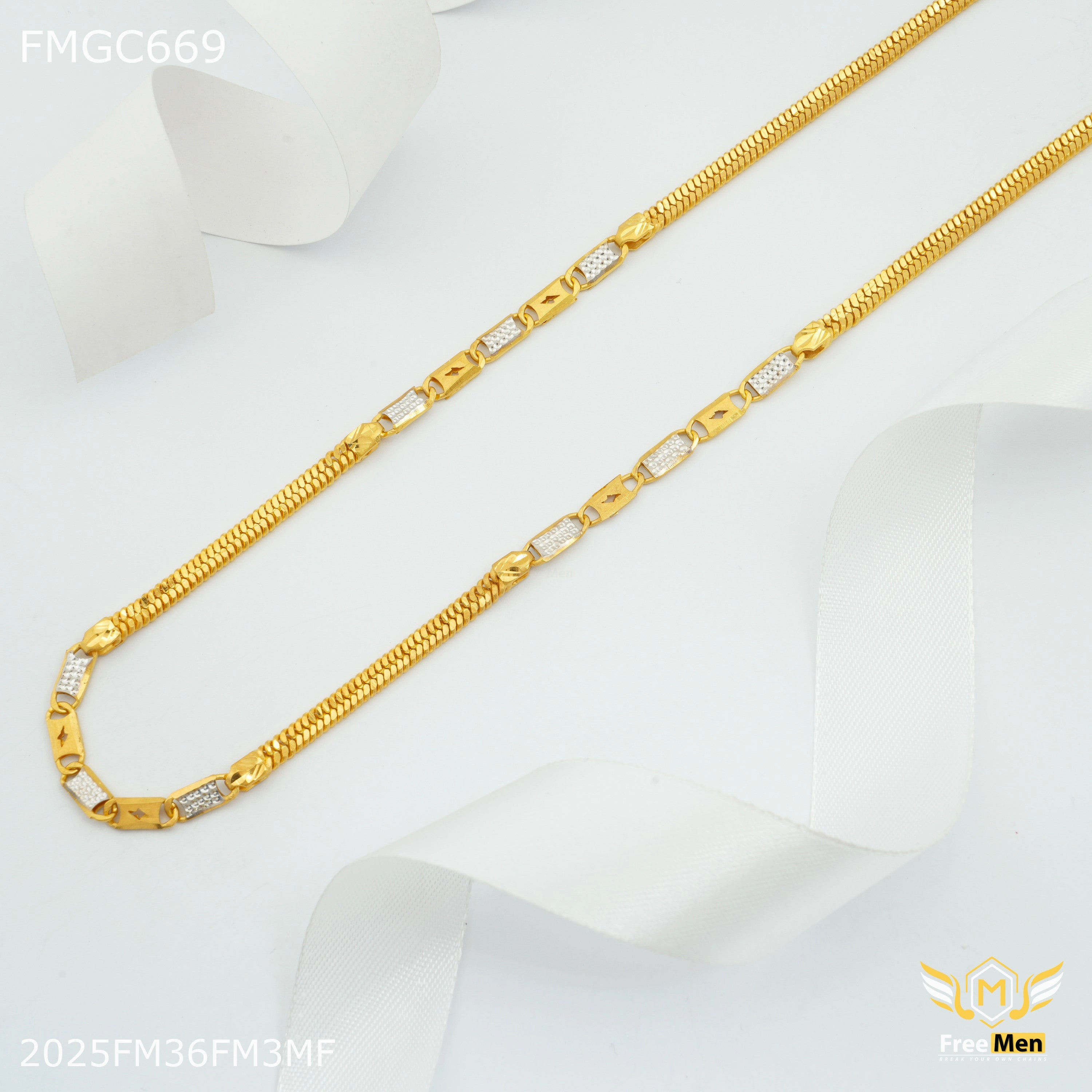 Casual Design Freemen Mechine Thunder Nawabi Gold Plated Chain for Man - FMGC669