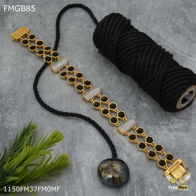 Premium Piece Subtle Charm Freemen New Two line Rudraksha Hexagon Bracelet for Men - FMGB85