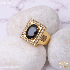 Golden Light Freemen Oblong Black AD Design Golden Ring - FMRI30