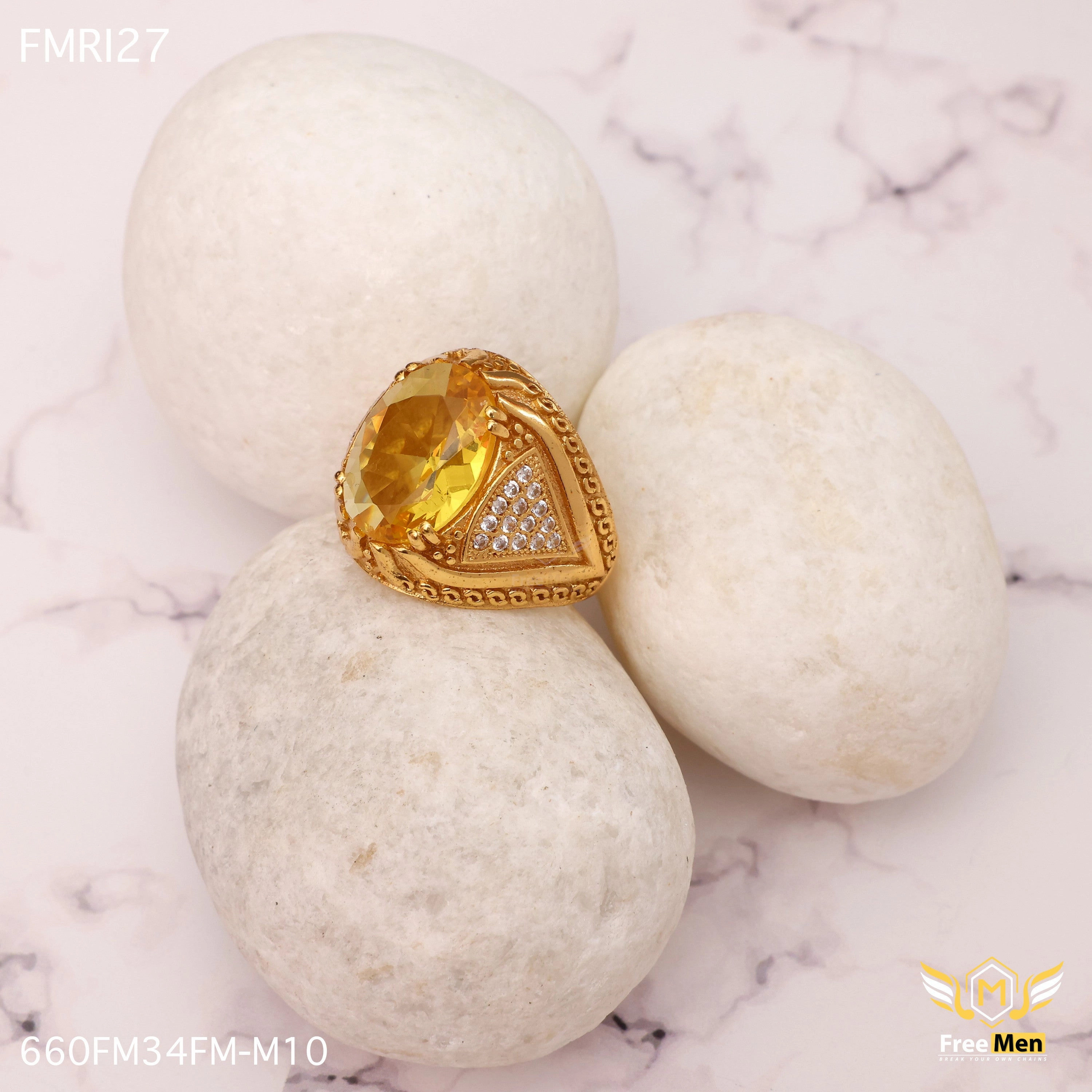 Freemen Oviform Yellow AD Design Golden Ring - FMRI27 Glamorous Shine