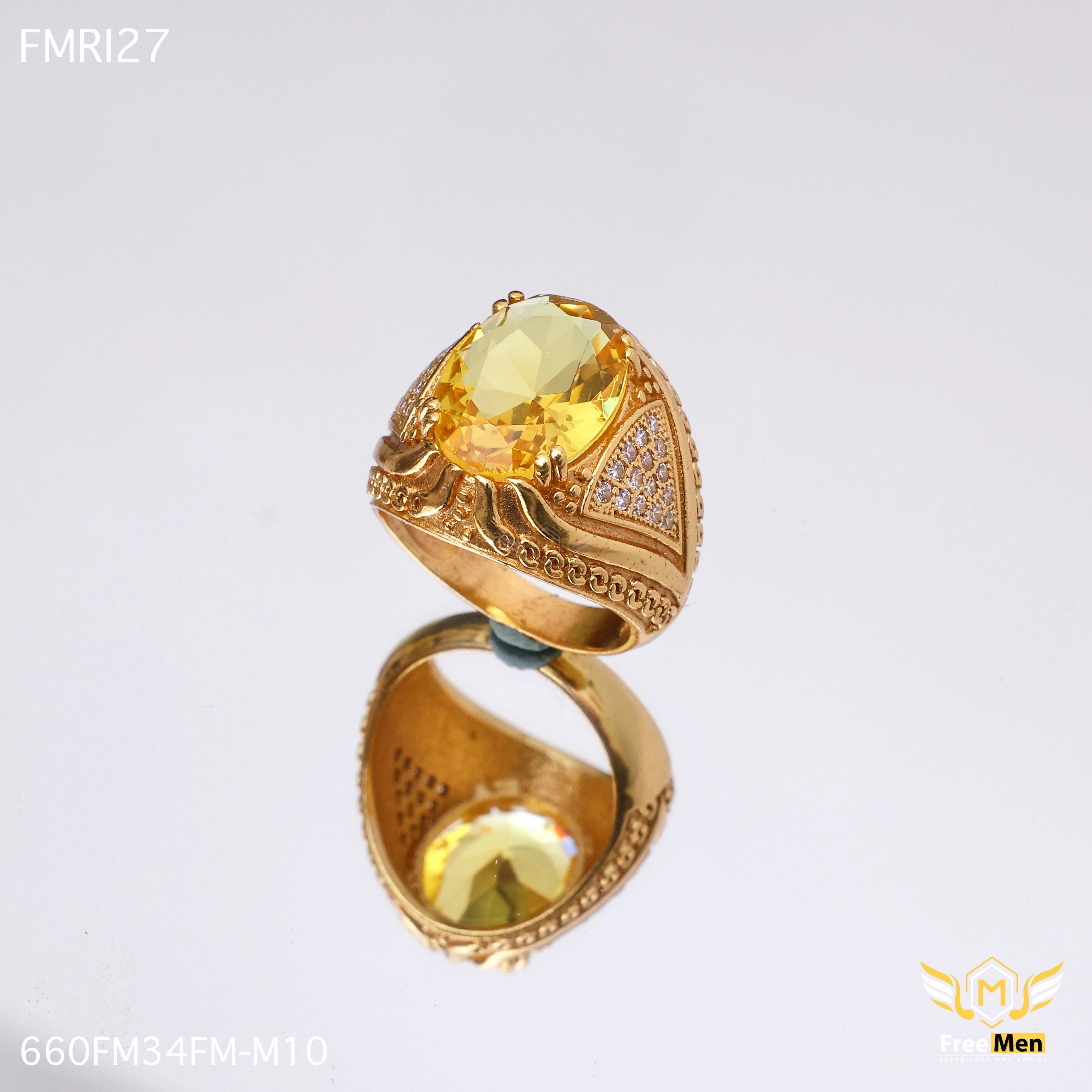 Freemen Oviform Yellow AD Design Golden Ring - FMRI27 Statement Layer