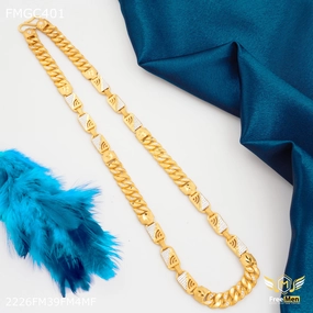 Freemen Pokel with Rhodium Wifi Nawabi gold plated Chain - FMGC401 Luxury Finish Glam Mode