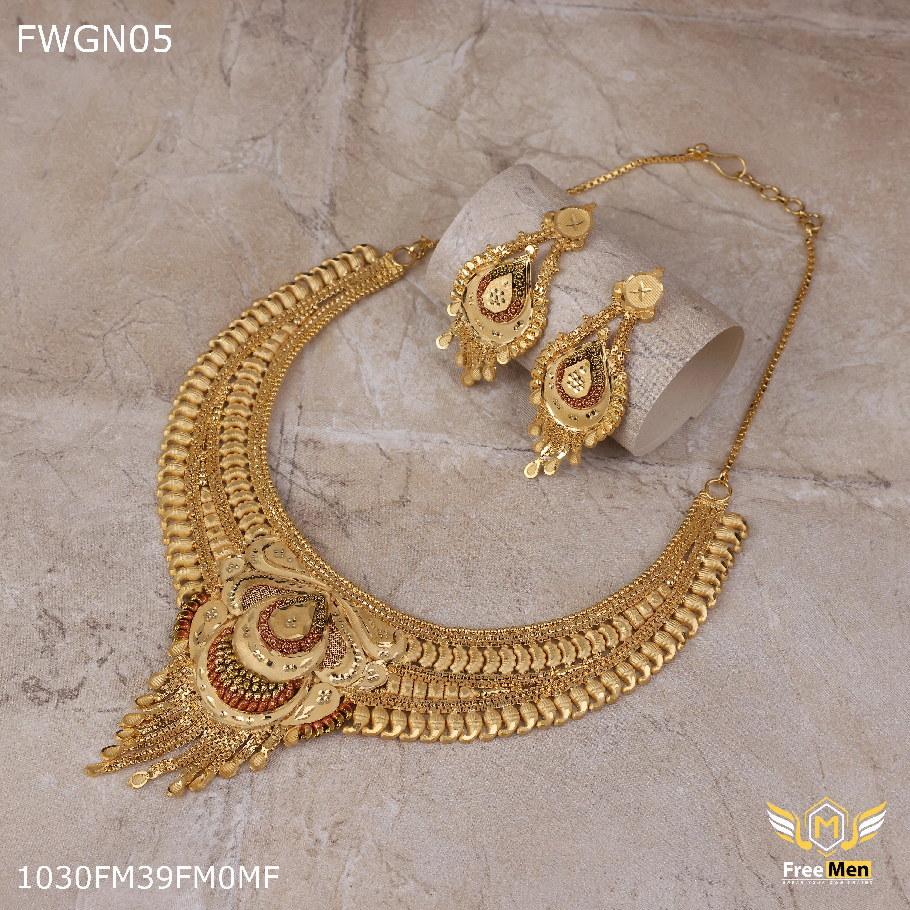 Balanced Accent Freemen Premium 1gm Choker Necklace With Earring for women - FWGN05