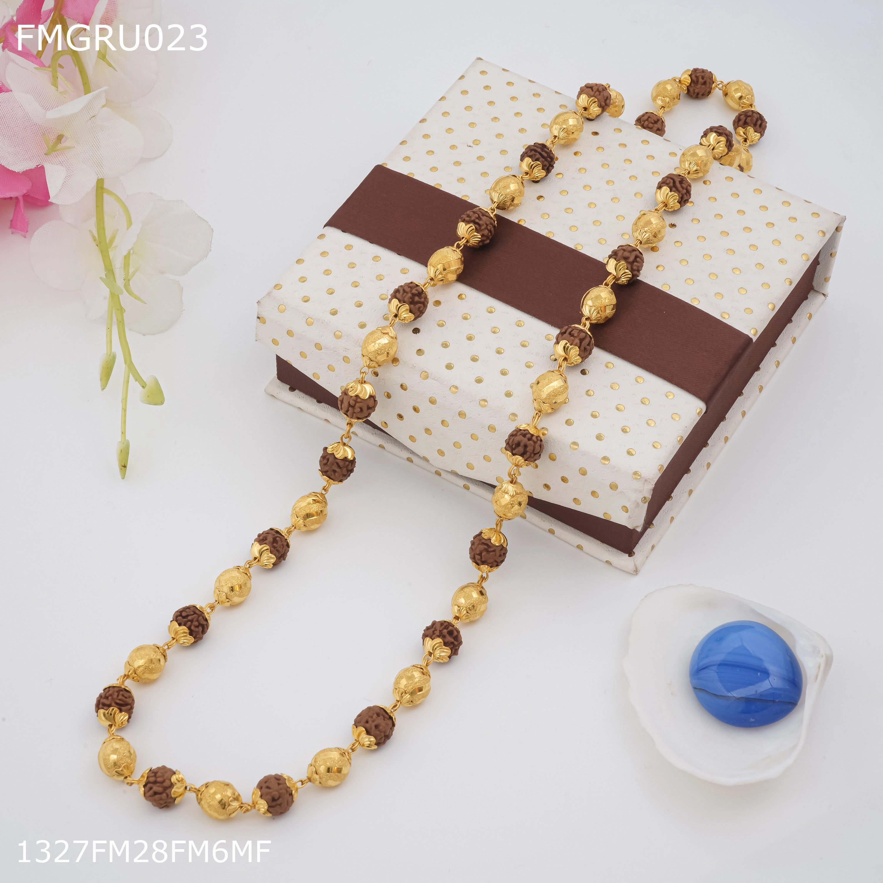 Sparkling Craft Gloss Accent Freemen Rudraksh with desigber Mala for Man - FMGRU023