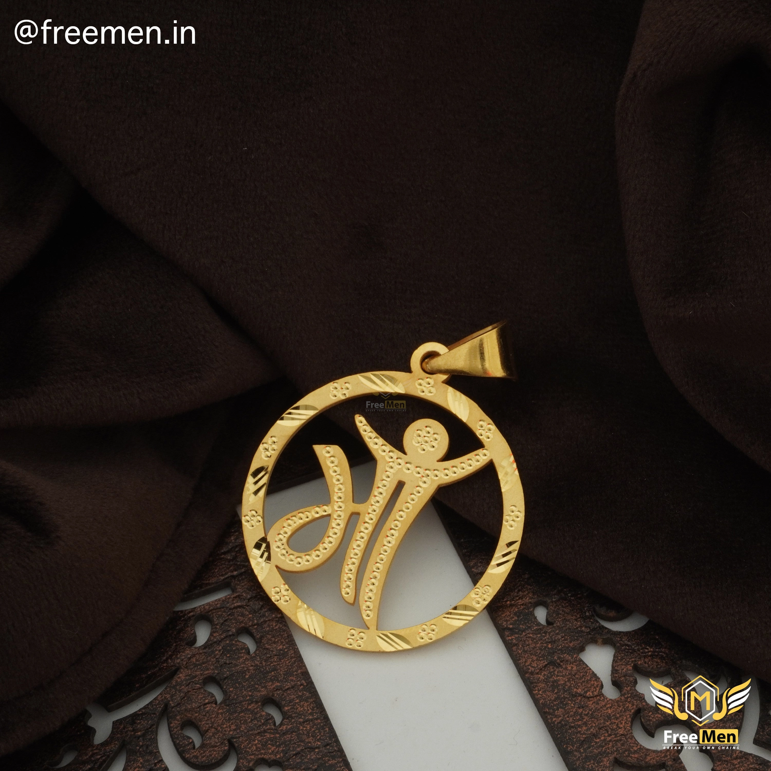 Freemen Satisfying Maa Laser Cut Gold Plated Pendant - FMG418 Essential Accessory