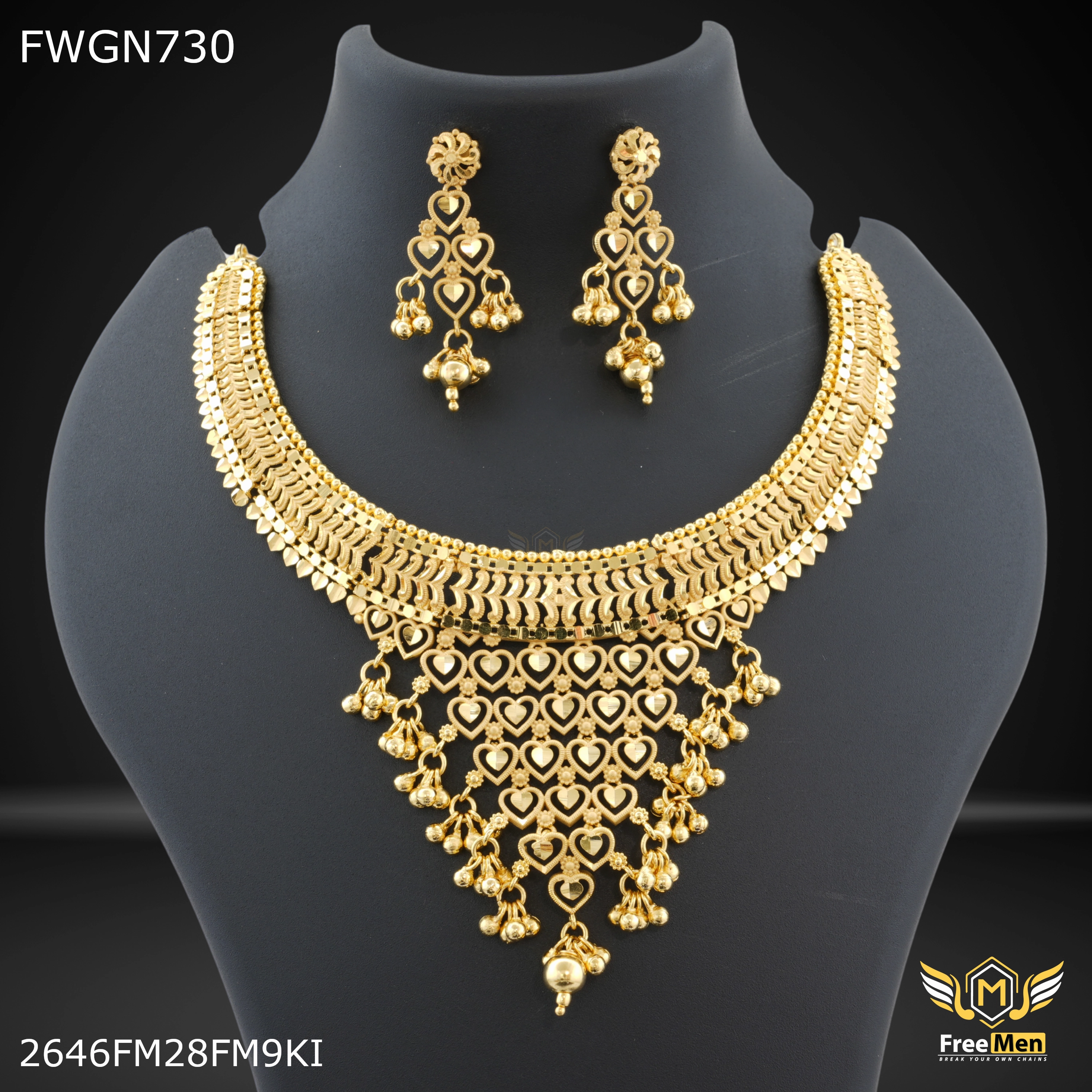 Formal Fashion Freemen Six Line Heart with Earring for women - FWGN730