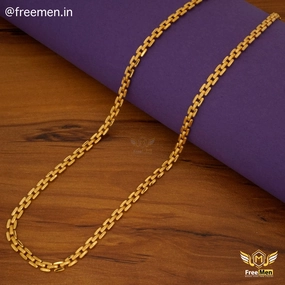 Freemen Stylish Delicate Fancy Gold Plated Chain - FMGC34 Precious Finish Balanced Highlight