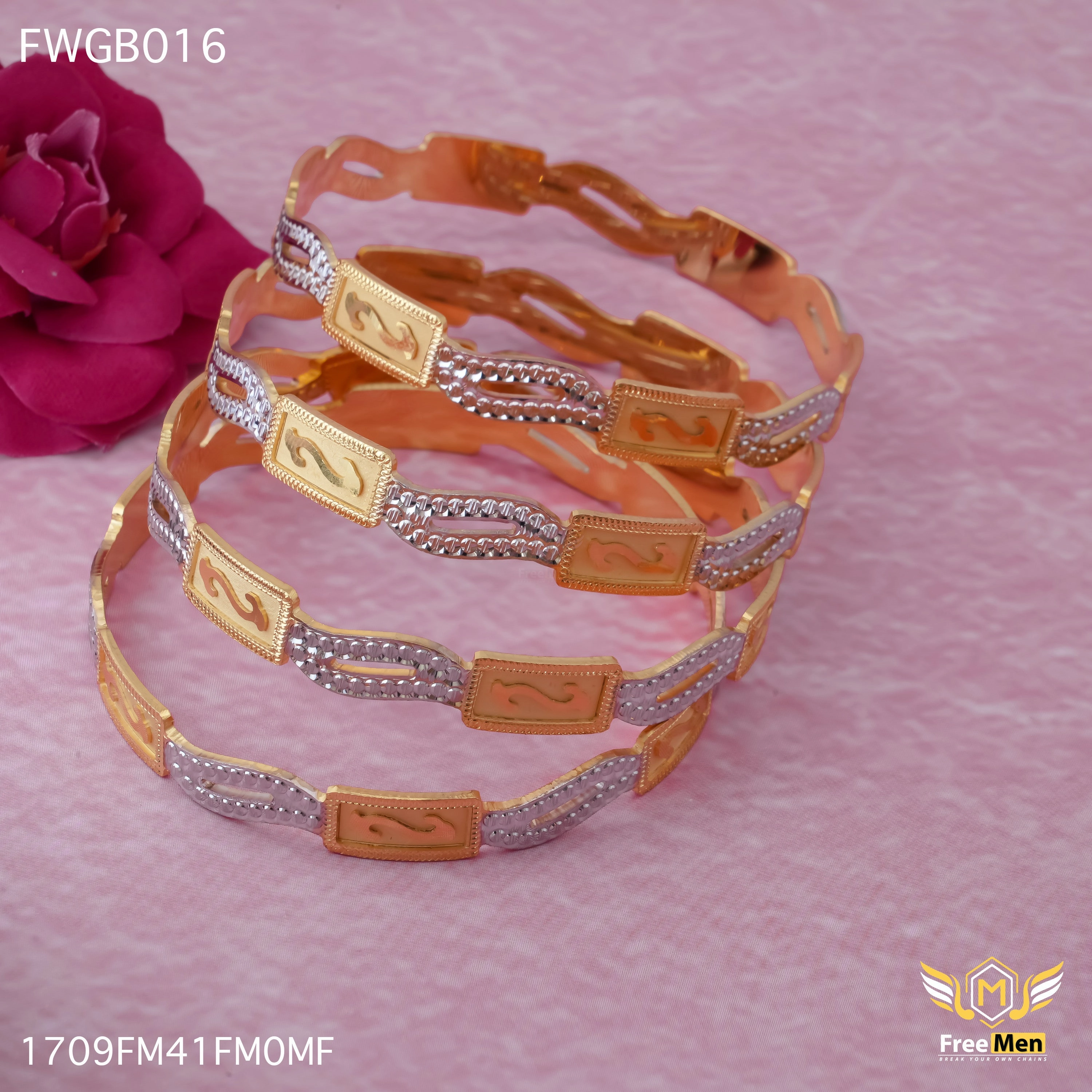 Freemen Stylish S Design bangles For women - FWGB017 Bright Accent