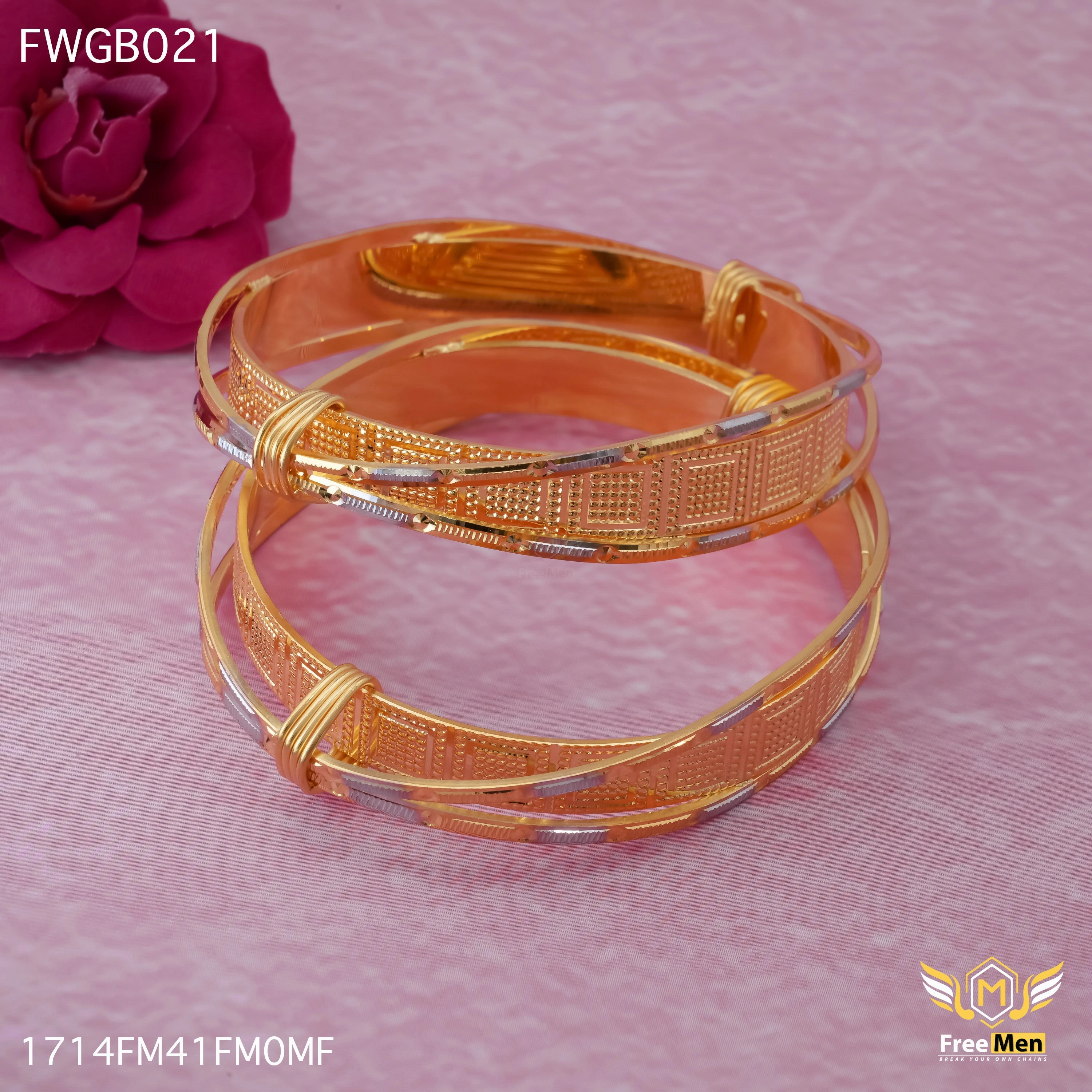 Sparkling Jewelry Design Freemen Stylish Square Design Bangles For Women - FWGB021