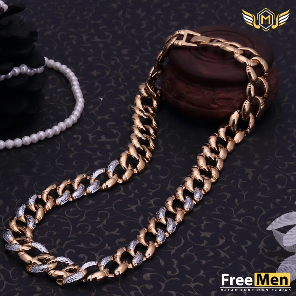 Premium Charm Fashionable Touch Freemen Thick micro plated chain for men