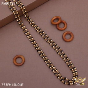 Soft Match Subtle Form Freemen Two Line Rudraksha Golden Mala for Man - FMRU014