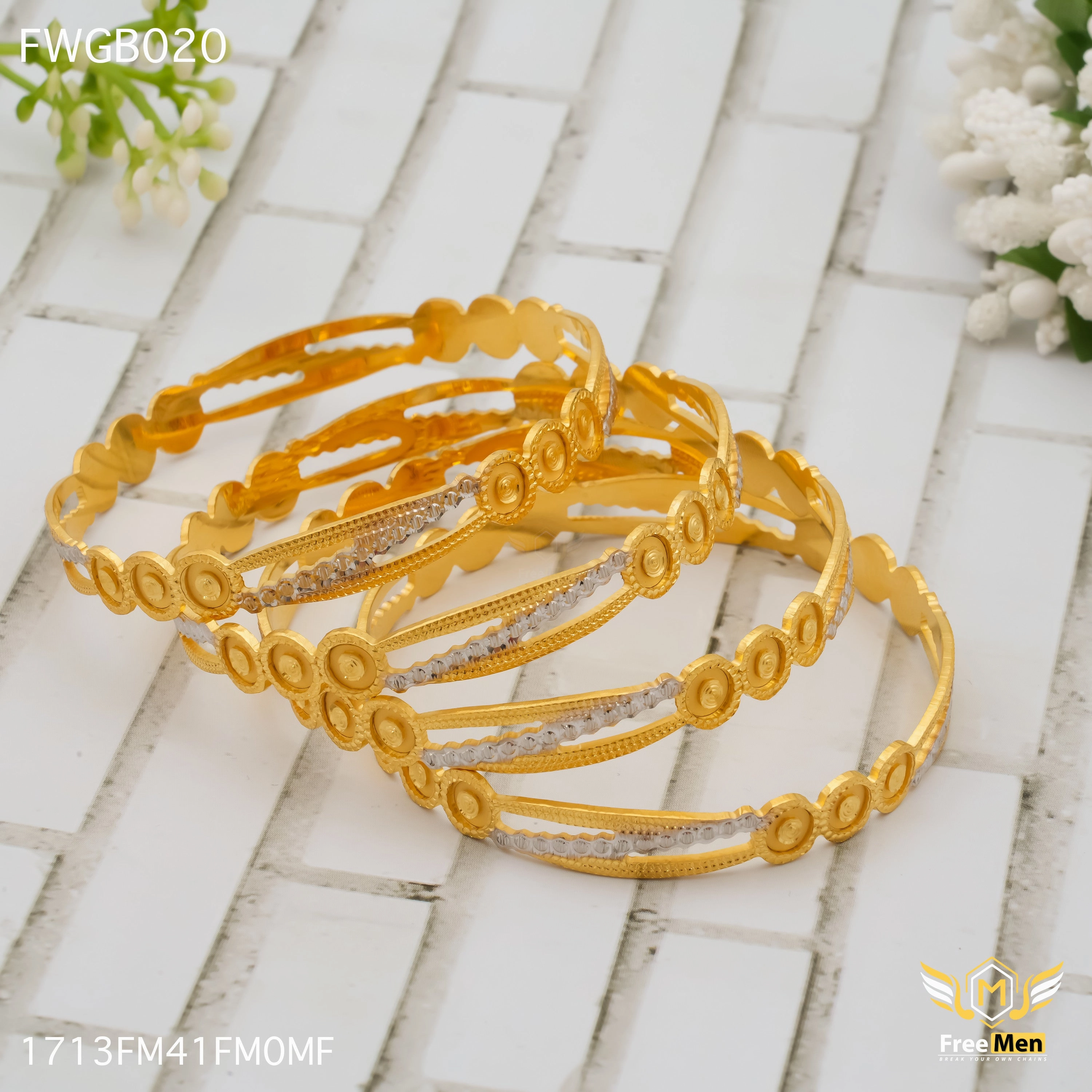 Freemen Unique Dot Design Bangles For Women - FWGB020 Bold Feature