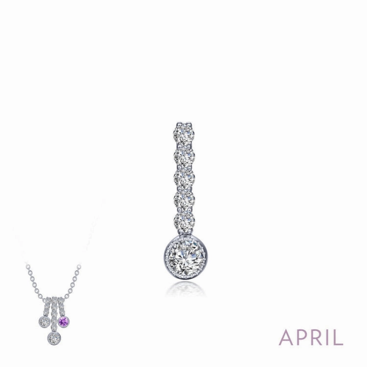 April Birthstone Love Pendant Polished Glow