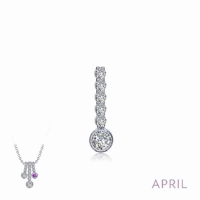 April Birthstone Love Pendant Polished Glow