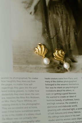 Graceful Beauty Shell & Pearl Drop Earrings