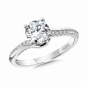 1.00 - 1.49ct Round White 14 Karat Gold Semi-Mount Engagement Ring Bold Craft Artistic Memento