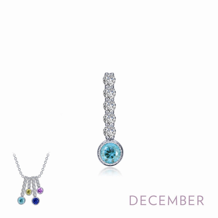 December Birthstone Love Pendant Minimal accessory Sleek Outline