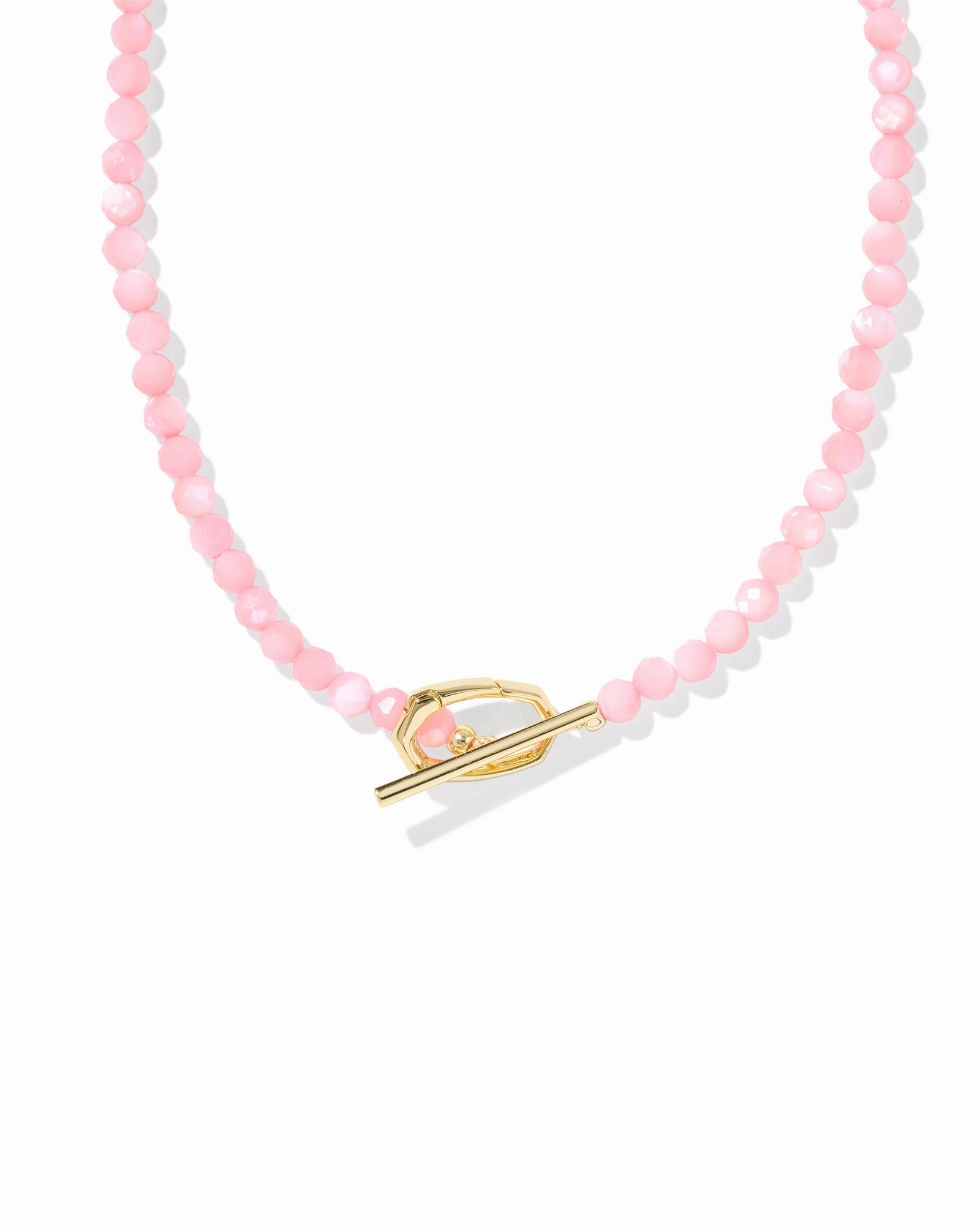 Precious Shine Kendra Scott Sylvia Gold Pink Chalcedony Strand Necklace