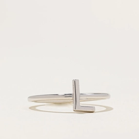 '100 Ways' White Gold 'L' Initial Rings | SZ 7 Exquisite Stones Exquisite Piece