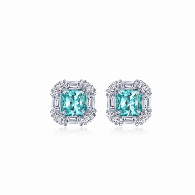 Fashionable Style Fancy Lab-Grown Sapphire Halo Stud Earrings
