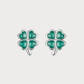 Graceful Item Four Leaf Clover Stud Earrings