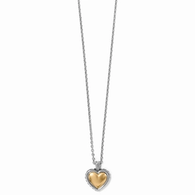 Brighton Pretty Tough Bold Heart Petite Necklace Modern Twist Natural Shine