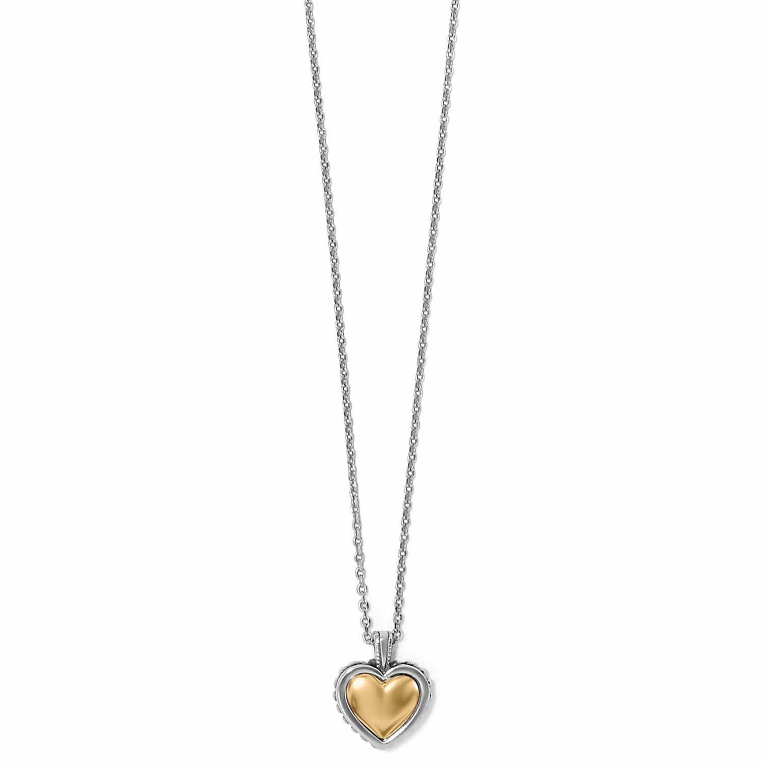 Brighton Pretty Tough Bold Heart Petite Necklace Modern Twist Natural Shine