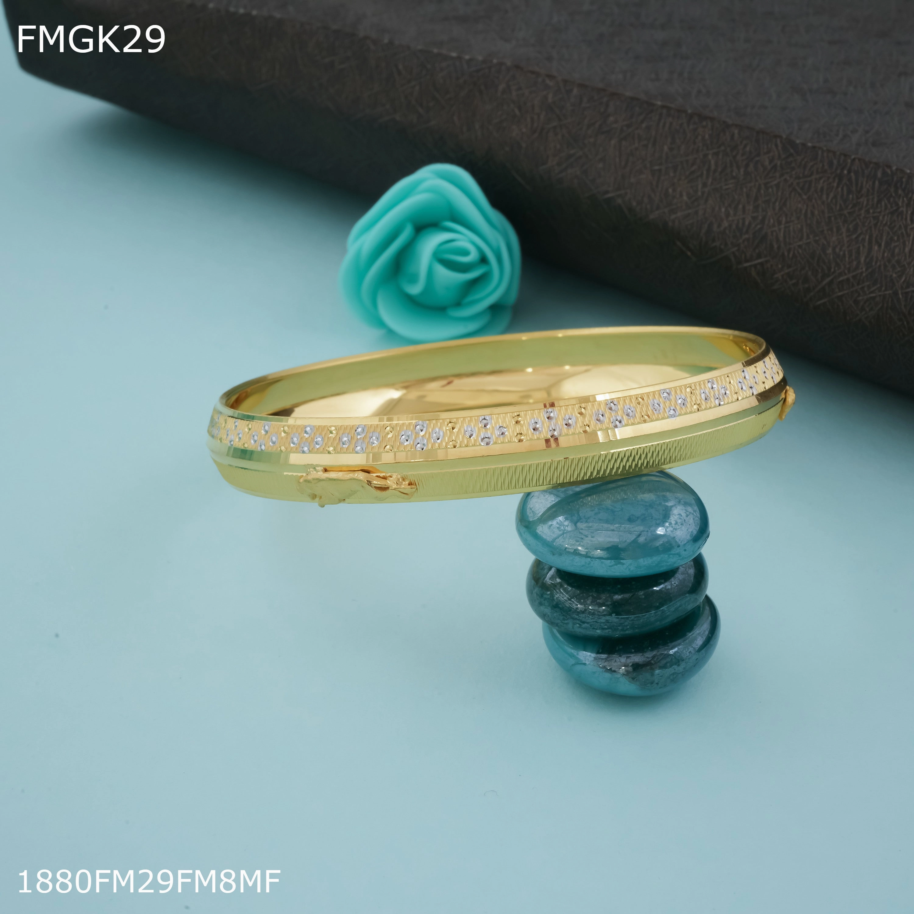 Freemen Jaguar Panjabi gold plated Kada  - FMGK29 Trendy Style