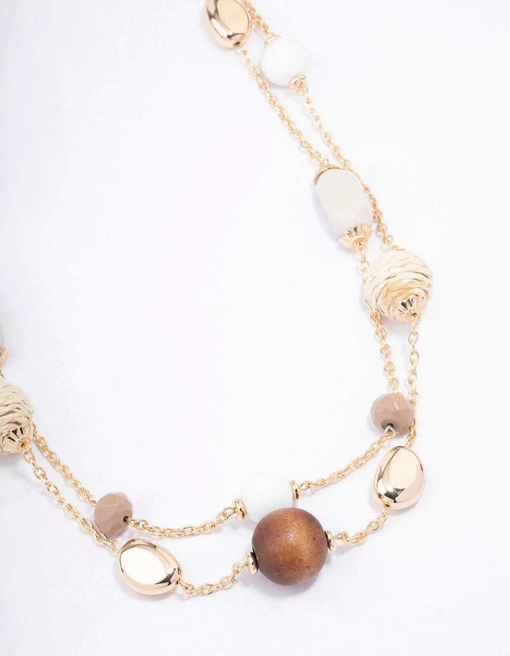 Gold Double Chain Beaded Necklace Gift Moment