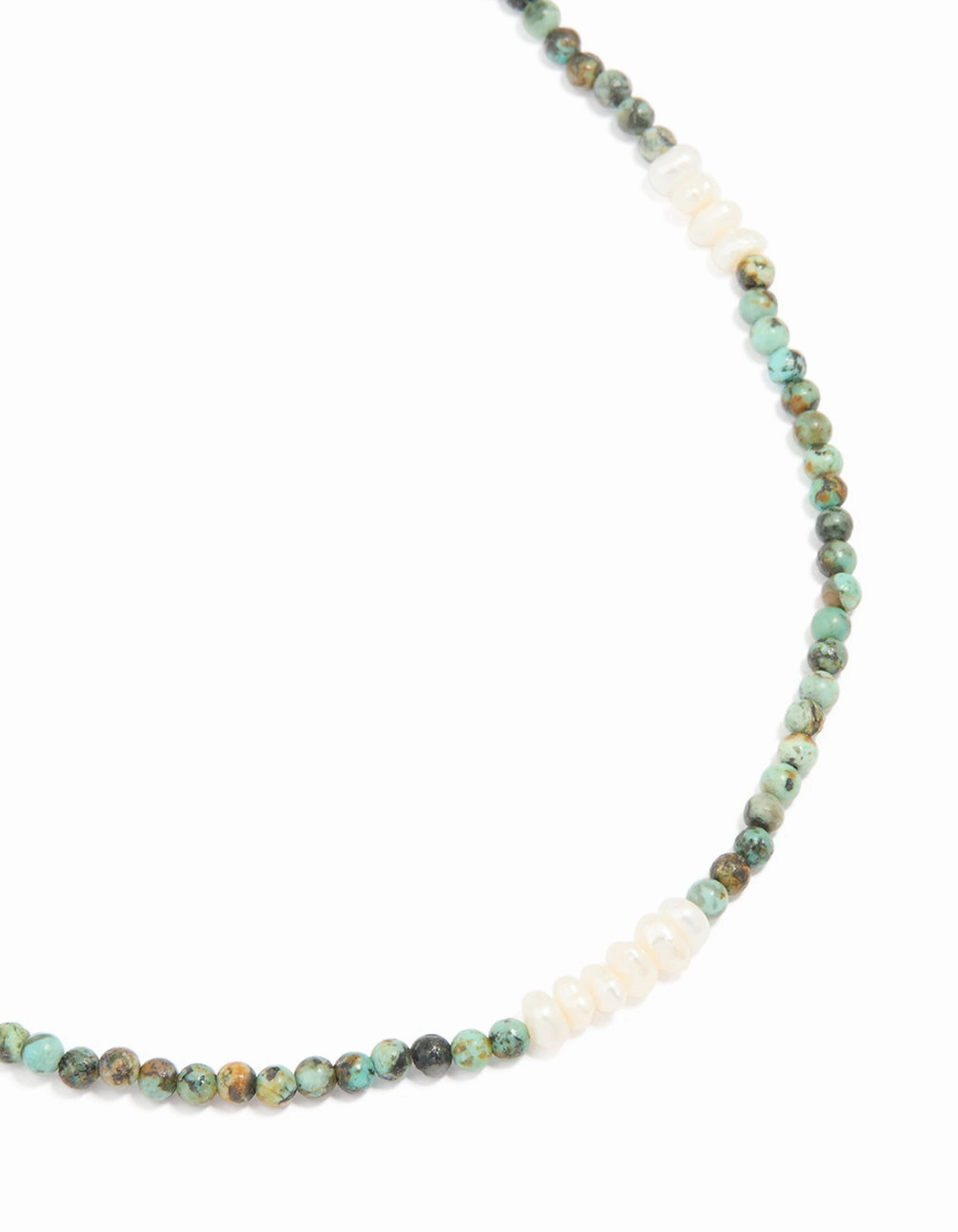 Gold Plated Freshwater Pearl & Aqua Semi Precious Stone Beaded Fine Necklace Accent Piece