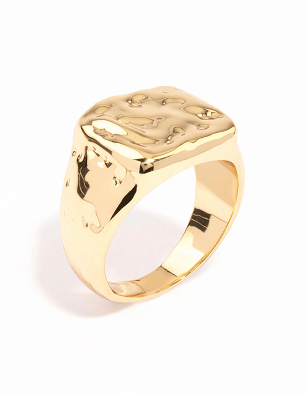 Gold Plated Molten Signet Ring Clean Aesthetic