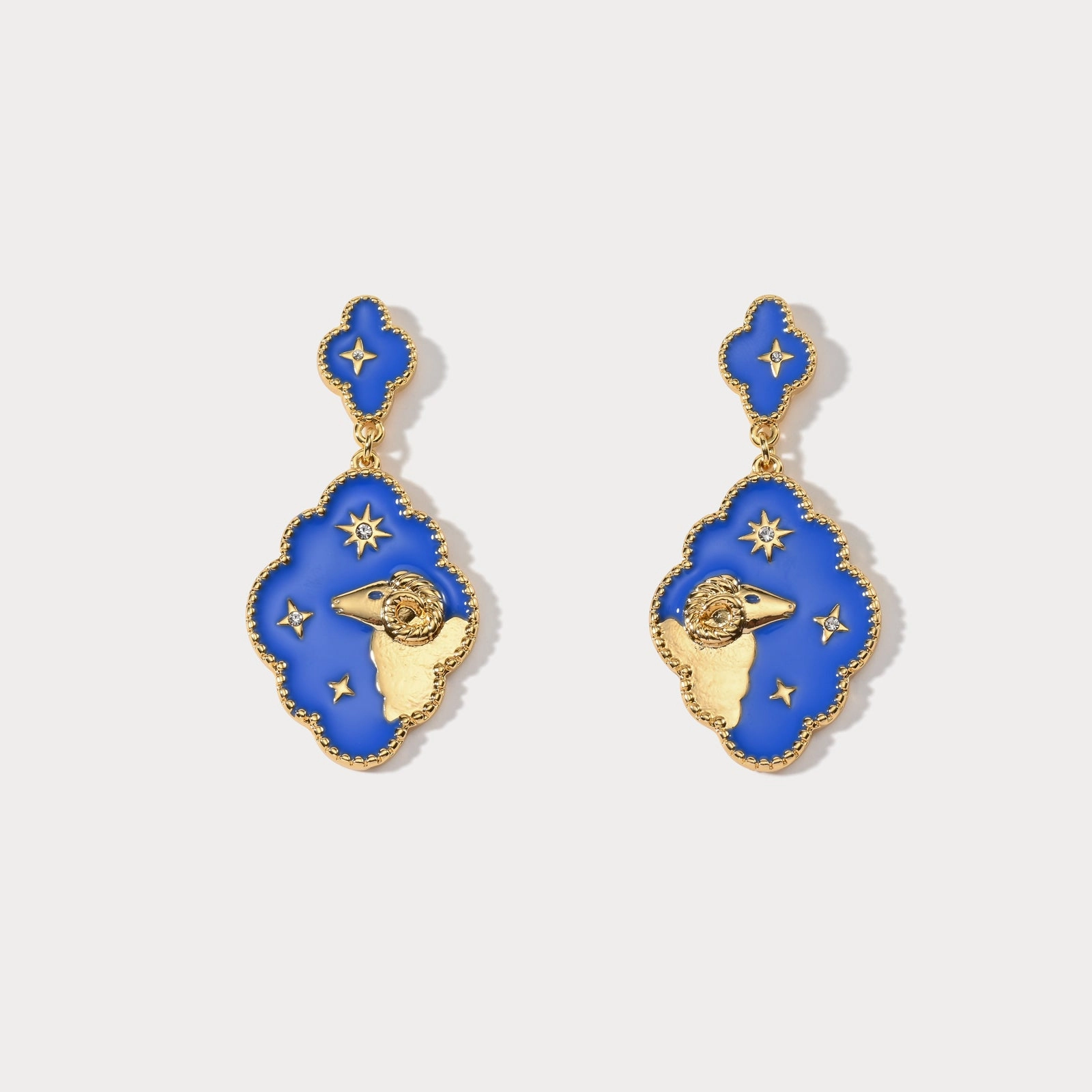 Aries Enamel Earrings Attractive Essential