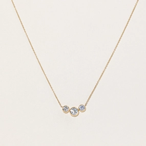 Daily Detail '100 Ways' Three Stone Diamond Cable Link Fixed Pendant Necklace | 0.75ct | 17"