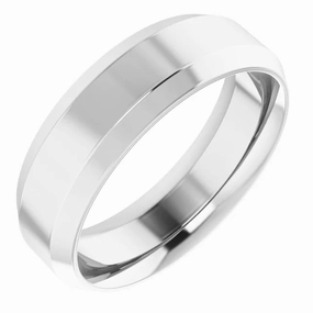 Adornment Piece Stylish Decoration 14K White 4 mm Beveled-Edge Comfort-Fit Band Size 4.5