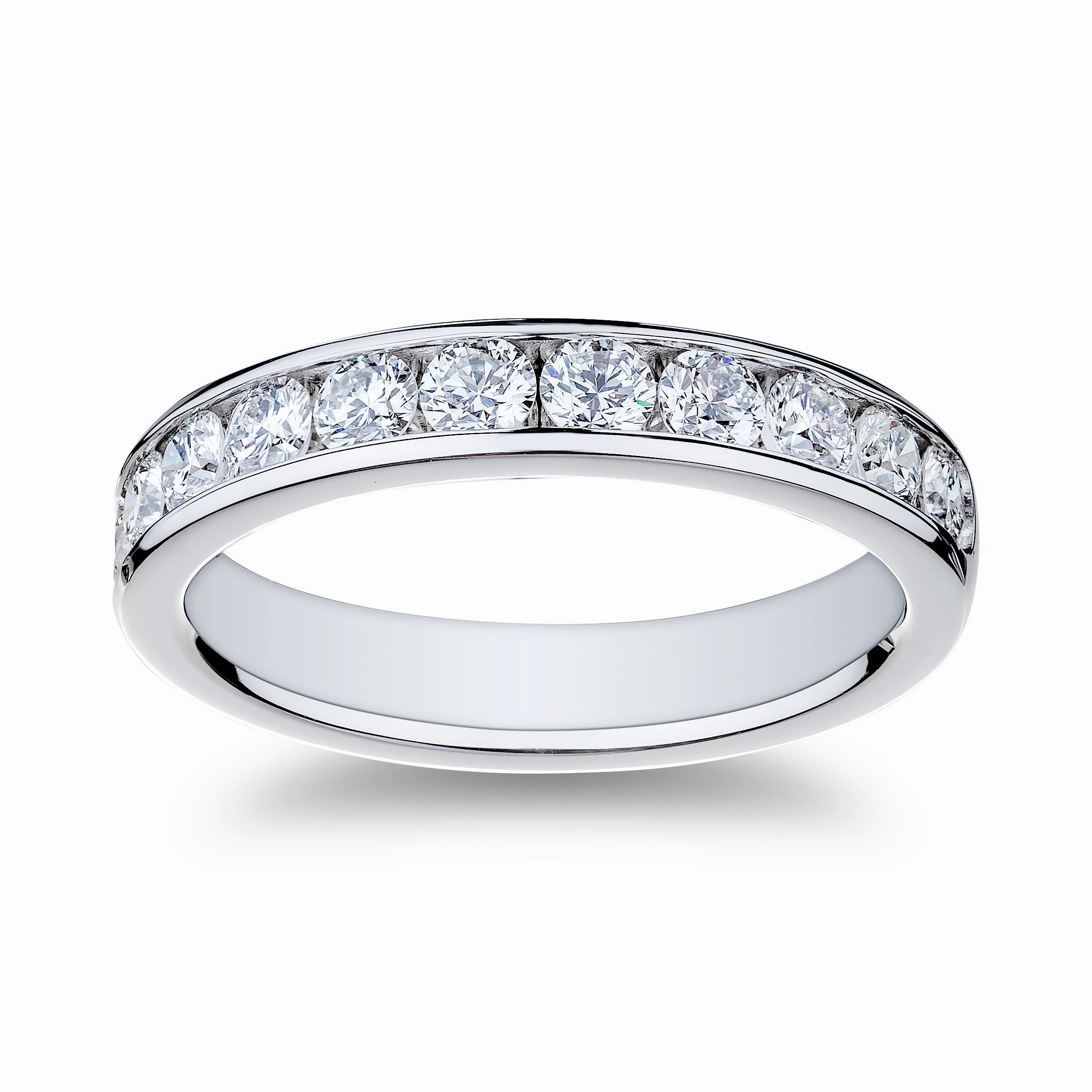 Artistic Jewelry Sentimental Piece Bremer Jewelry Channel Set Diamond Wedding Ring in Platinum (0.94ctw)