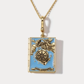 Urban Fashion Tarot Locket Necklace-Wheel Of Fortune