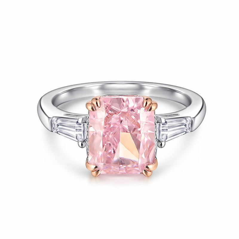 Pink Baguette Sterling Silver Ring Cool Edge